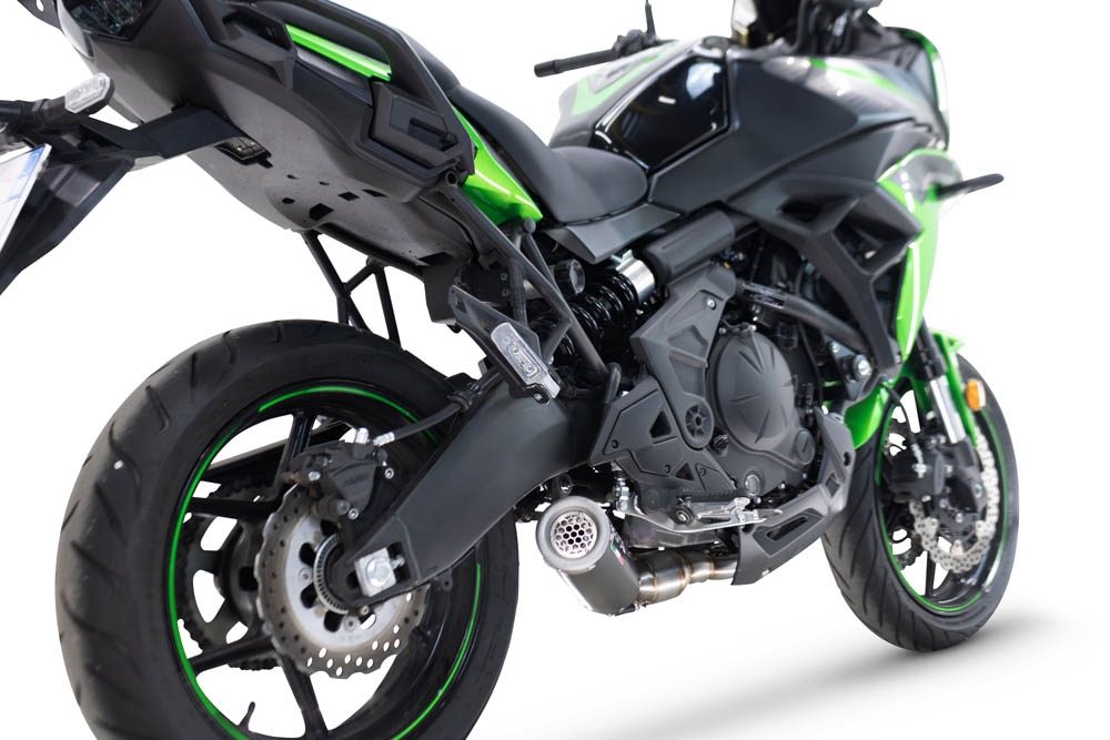 Esapament GPR compatibil cu Kawasaki Versys 650 2023 Sistem complet de evacuare de curse, inclusiv db killer/parascântei detașabil,M3 Black Titanium