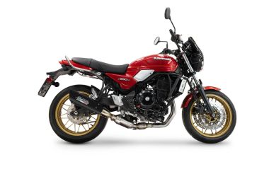 Esapament GPR compatibil cu Kawasaki Z 650 RS 2024 Amortizor omologat pentru zgomot, inclusiv linie completă, db killer și catalizator conform pentru inspecție,GP-Revo Black Titanium