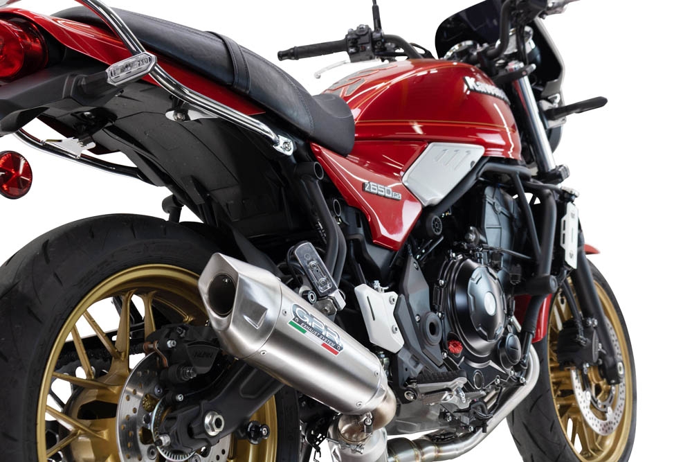 Esapament GPR compatibil cu Kawasaki Z 650 RS 2024 Amortizor omologat pentru zgomot, inclusiv linie completă, db killer și catalizator conform pentru inspecție,GP-Revo Titanium