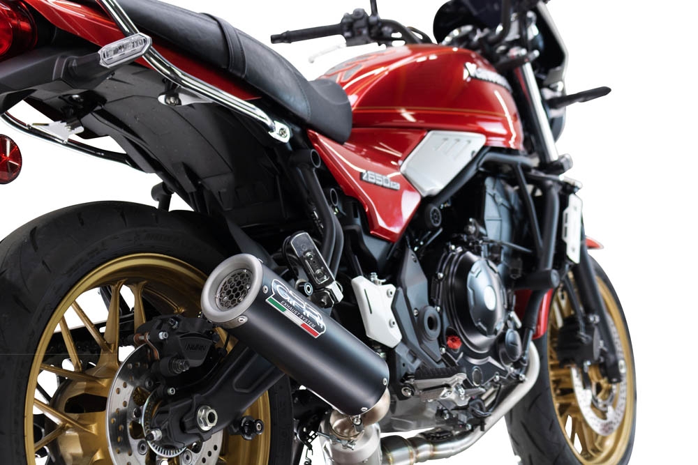 Esapament GPR compatibil cu Kawasaki Z 650 RS 2024 Amortizor omologat pentru zgomot, inclusiv linie completă, db killer și catalizator conform pentru inspecție,M3 Black Titanium