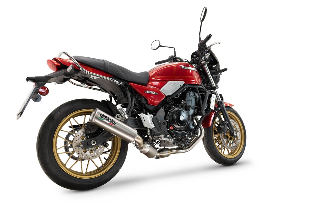 Esapament GPR compatibil cu Kawasaki Z 650 RS 2024 Amortizor omologat pentru zgomot, inclusiv linie completă, db killer și catalizator conform pentru inspecție,M3 Inox 