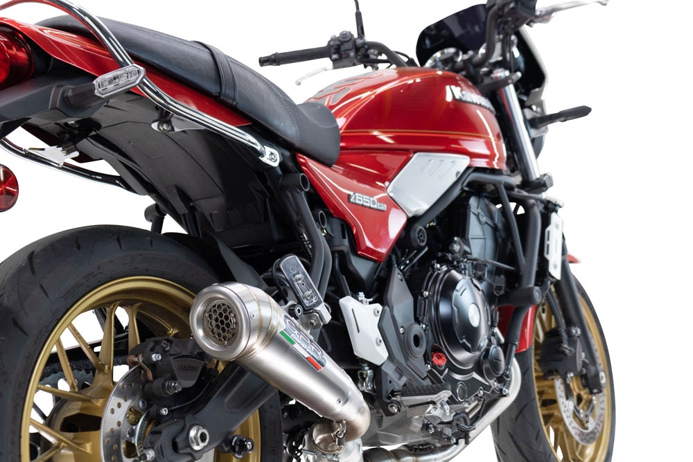 Esapament GPR compatibil cu Kawasaki Z 650 RS 2024 Amortizor omologat pentru zgomot, inclusiv linie completă, db killer și catalizator conform pentru inspecție,Powercone Evo