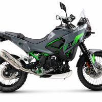 GPR exhaust compatible with Kawasaki KLE 500 2026-2027, Furore-X Acciaio Inox, Homologated legal slip-on exhaust including removable db killer and link pipe 