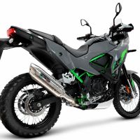 GPR exhaust compatible with Kawasaki KLE 500 2026-2027, Furore-X Acciaio Inox, Homologated legal slip-on exhaust including removable db killer and link pipe 