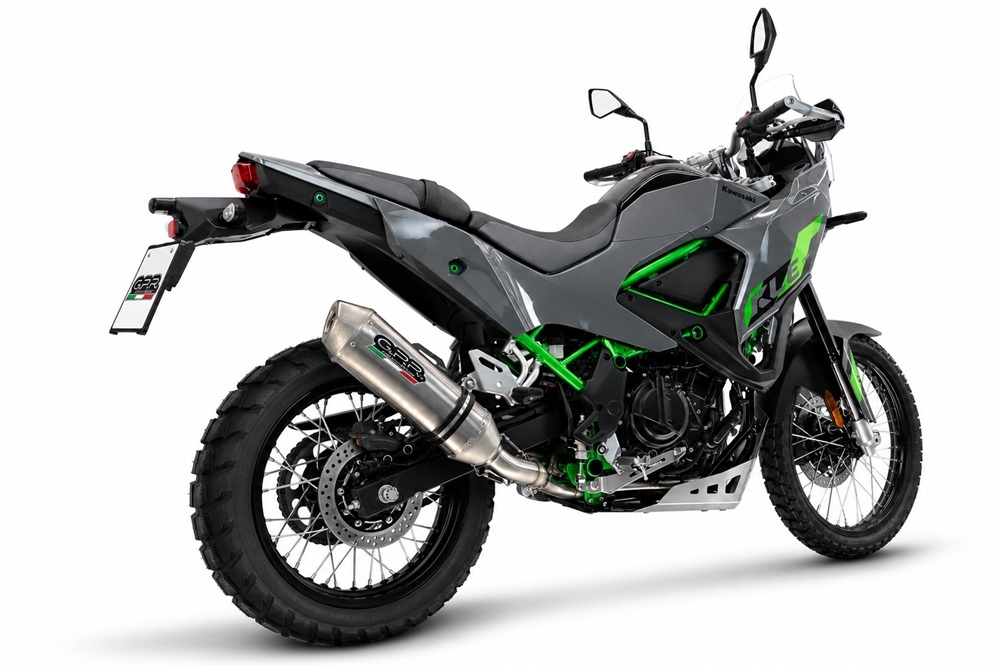 GPR exhaust compatible with Kawasaki KLE 500 2026-2027, PENTA ADVENTURE FULL TITANIUM, Homologated legal slip-on exhaust including removable db killer and link pipe 
