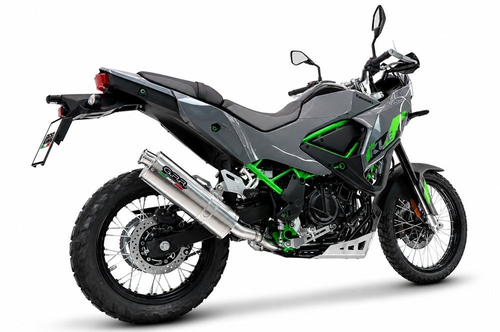 GPR exhaust compatible with Kawasaki KLE 500 2026-2027, Trioval, Homologated legal slip-on exhaust including removable db killer and link pipe 