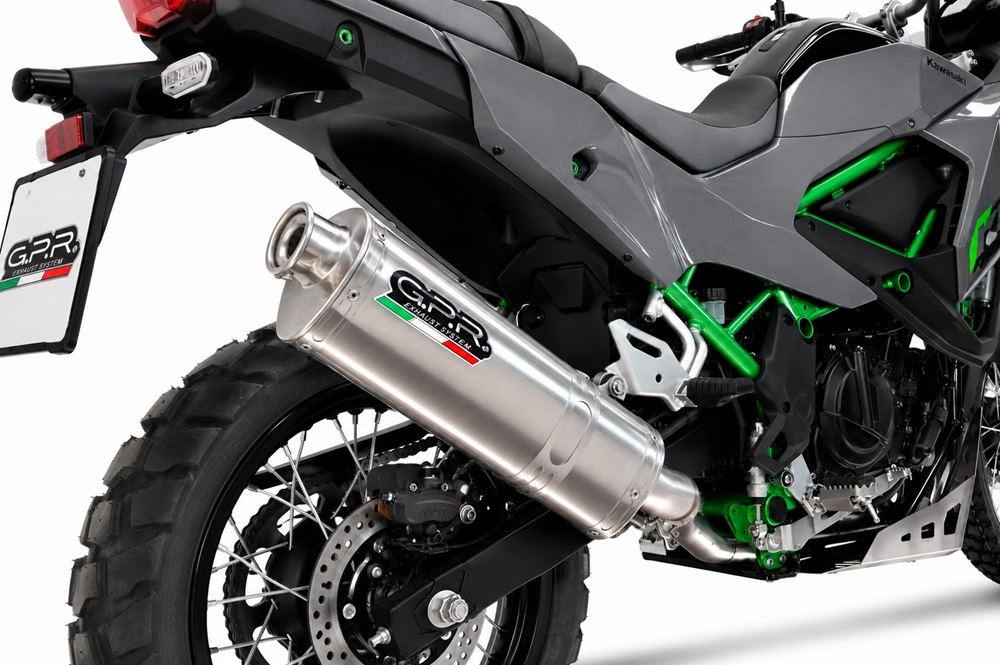 GPR exhaust compatible with Kawasaki KLE 500 2026-2027, Trioval, Homologated legal slip-on exhaust including removable db killer and link pipe 