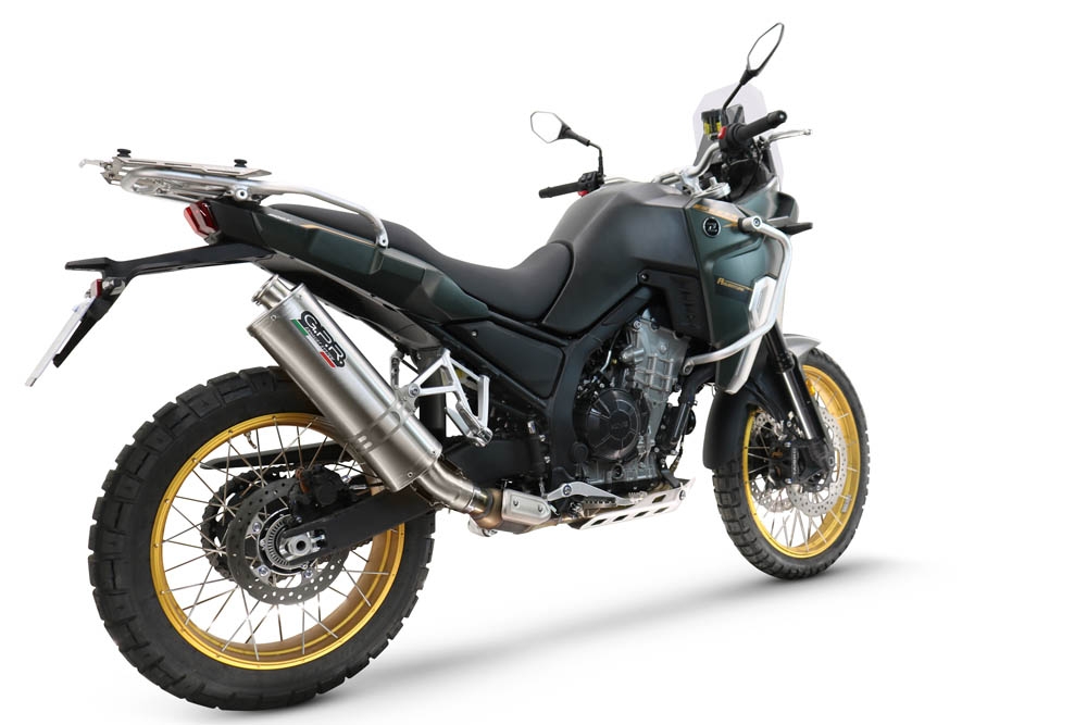 Esapament GPR compatibil cuKove 800X 2024 Evacuare slip-on omologata, inclusiv db killer detașabil și conductă de legătură,Dune Triovale Titanio