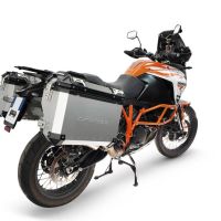 GPR TECH compatible with  Ktm Lc 8 Adventure 1090 2017/2020 e4 GPR TECH Pair of side cases aluminum made with contoured right side, silver color with specific pannier holder Capacity 38 LT. + 32 LT.