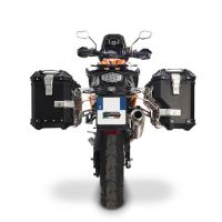 GPR TECH Uyumlu  Ktm Lc 8 1290 Super Adv 2017/2020 e4 Zwart Pereche de cutii laterale din aluminiu cu partea dreaptă conturată, culoare neagră, cu suport specific pentru geantă Capacitate 38 litri + 32 litri.