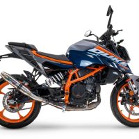 Esapament GPR compatibil cu Ktm Duke 125 2024 Evacuare slip-on omologata, inclusiv db killer detașabil și cot de legătură,Deeptone Inox