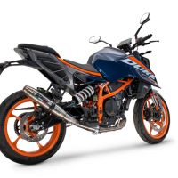 Esapament GPR compatibil cu Ktm Duke 125 2024 Evacuare slip-on omologata, inclusiv db killer detașabil și cot de legătură,Deeptone Inox