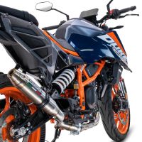 Esapament GPR compatibil cu Ktm Duke 125 2024 Evacuare slip-on omologata, inclusiv db killer detașabil și cot de legătură,Deeptone Inox