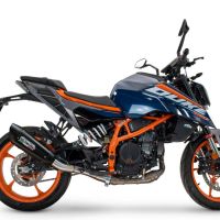 Exhaust compatible with Ktm Duke 390 2024-2025, GP-Revo Black Titanium, Homologated legal slip-on exhaust including removable db killer and link pipe