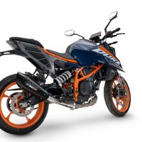 Exhaust compatible with Ktm Duke 390 2024-2025, GP-Revo Black Titanium, Homologated legal slip-on exhaust including removable db killer and link pipe
