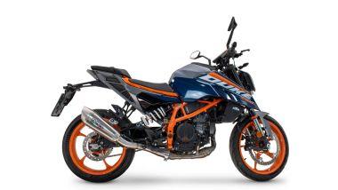 Exhaust compatible with Ktm Duke 390 2024-2025, GP-Revo Titanium, Homologated legal slip-on exhaust including removable db killer and link pipe