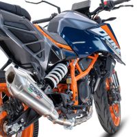 Exhaust compatible with Ktm Duke 390 2024-2025, GP-Revo Titanium, Homologated legal slip-on exhaust including removable db killer and link pipe