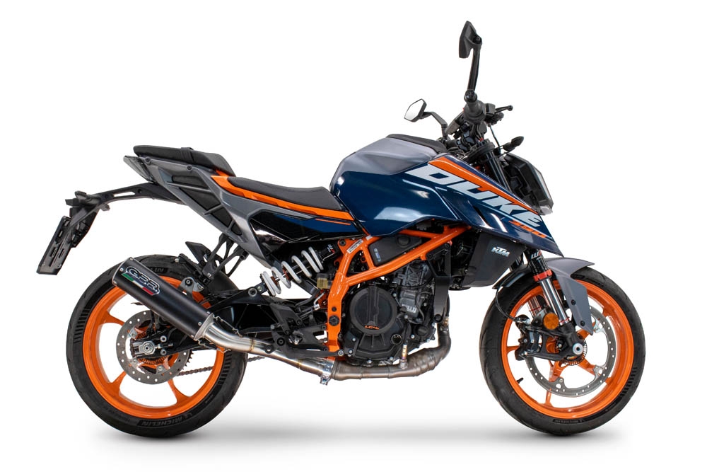 Esapament GPR compatibil cu Ktm Duke 200 2024 Evacuare slip-on omologata, inclusiv db killer detașabil și cot de legătură,M3 Black Titanium