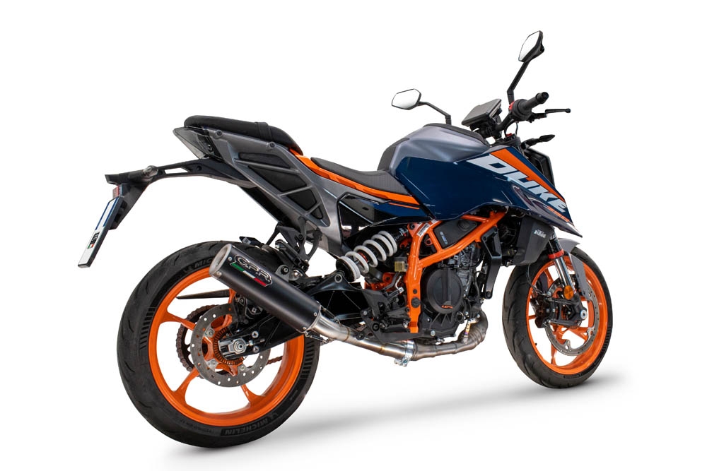 Esapament GPR compatibil cu Ktm Duke 200 2024 Evacuare slip-on omologata, inclusiv db killer detașabil și cot de legătură,M3 Black Titanium