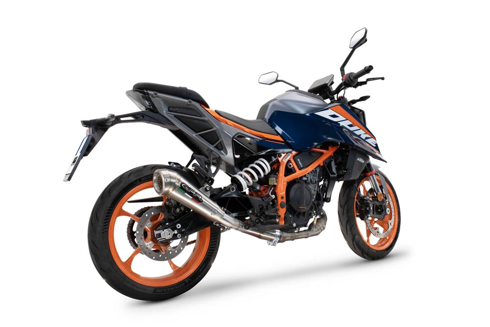 Esapament GPR compatibil cu Ktm Duke 125 2024 Evacuare slip-on omologata, inclusiv db killer detașabil și cot de legătură,Powercone Evo