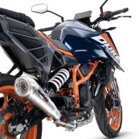 Esapament GPR compatibil cu Ktm Duke 125 2024 Evacuare slip-on omologata, inclusiv db killer detașabil și cot de legătură,Powercone Evo
