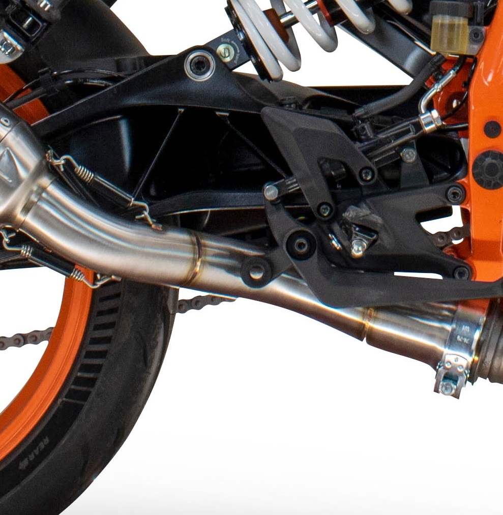 Esapament GPR compatibil cu Ktm Duke 250 2024 Evacuare slip-on omologata, inclusiv db killer detașabil și cot de legătură,M3 Black Titanium