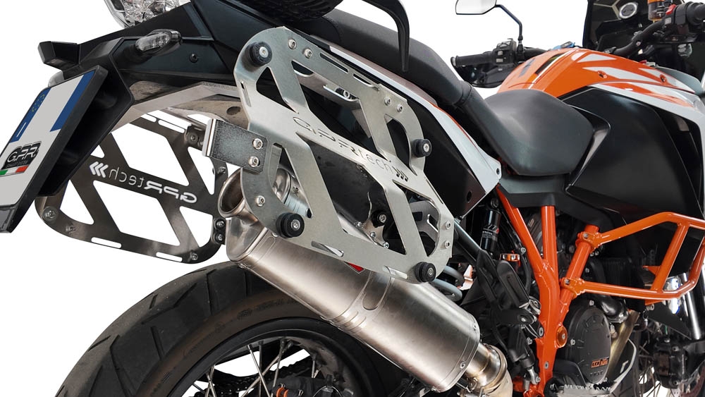 GPR TECH Uyumlu  Ktm Lc 8 1290 Super Adv 2017/2020 e4 Zwart Pereche de cutii laterale din aluminiu cu partea dreaptă conturată, culoare neagră, cu suport specific pentru geantă Capacitate 38 litri + 32 litri.
