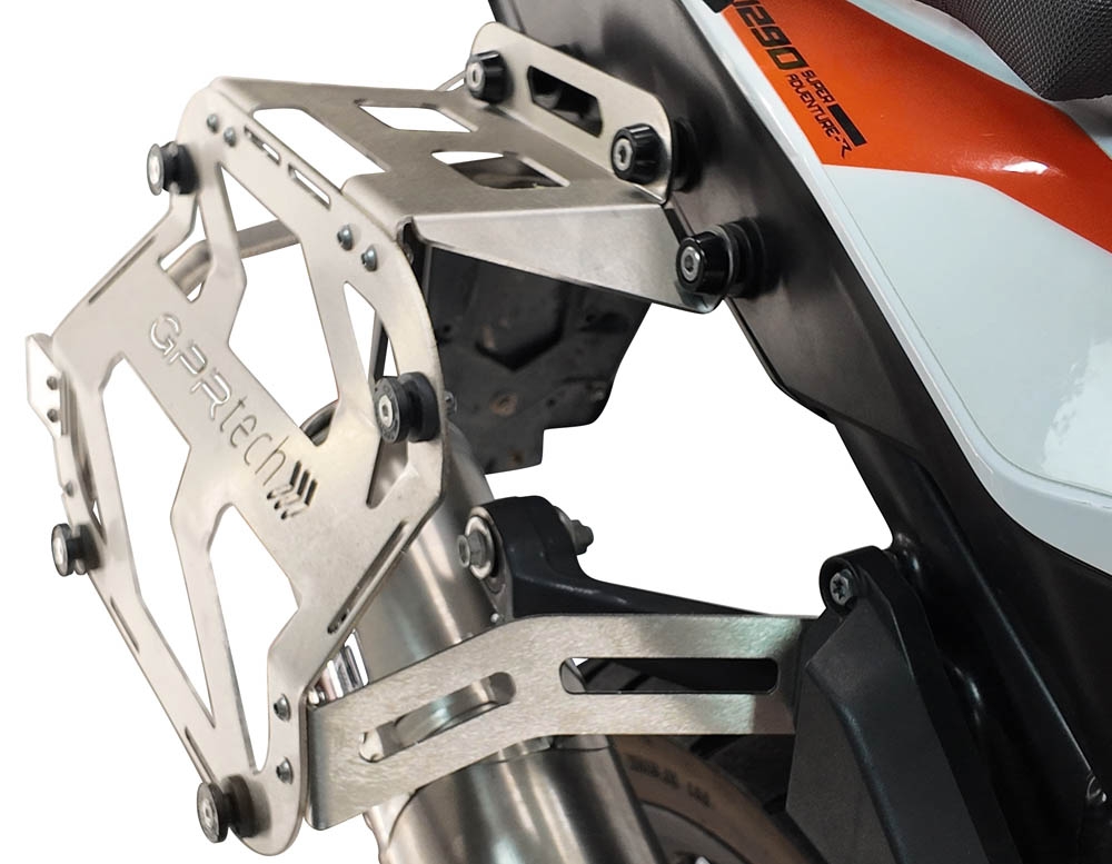 GPR TECH Uyumlu  Ktm Lc 8 1290 Super Adv 2017/2020 e4 Zwart Pereche de cutii laterale din aluminiu cu partea dreaptă conturată, culoare neagră, cu suport specific pentru geantă Capacitate 38 litri + 32 litri.