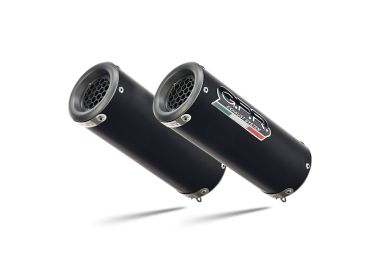 Exhaust compatible with Ducati Monster 1100 2009-2010, M3 Black Titanium, Dual Homologated legal slip-on exhaust including removable db killers, link pipes and catalysts