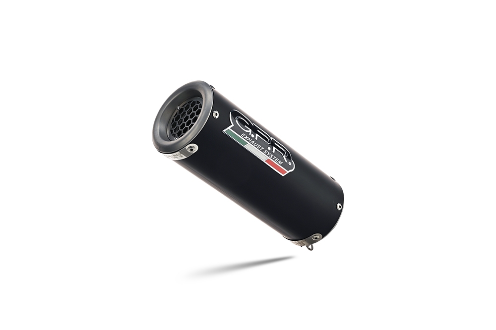 Exhaust compatible with Benelli 502 C 2019-2020, M3 Black Titanium, Homologated legal slip-on exhaust including removable db killer and link pipe