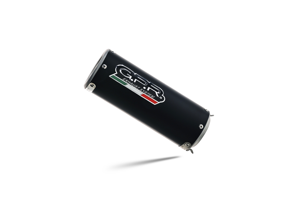 Exhaust compatible with Benelli 502 C 2019-2020, M3 Black Titanium, Homologated legal slip-on exhaust including removable db killer and link pipe