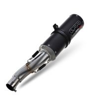Esapament GPR compatibil cu Ducati Monster 796 2010 Evacuare cu dublă omologare legală, inclusiv db killer detașabile, coturi de legătură și catalizatori,M3 Black Titanium