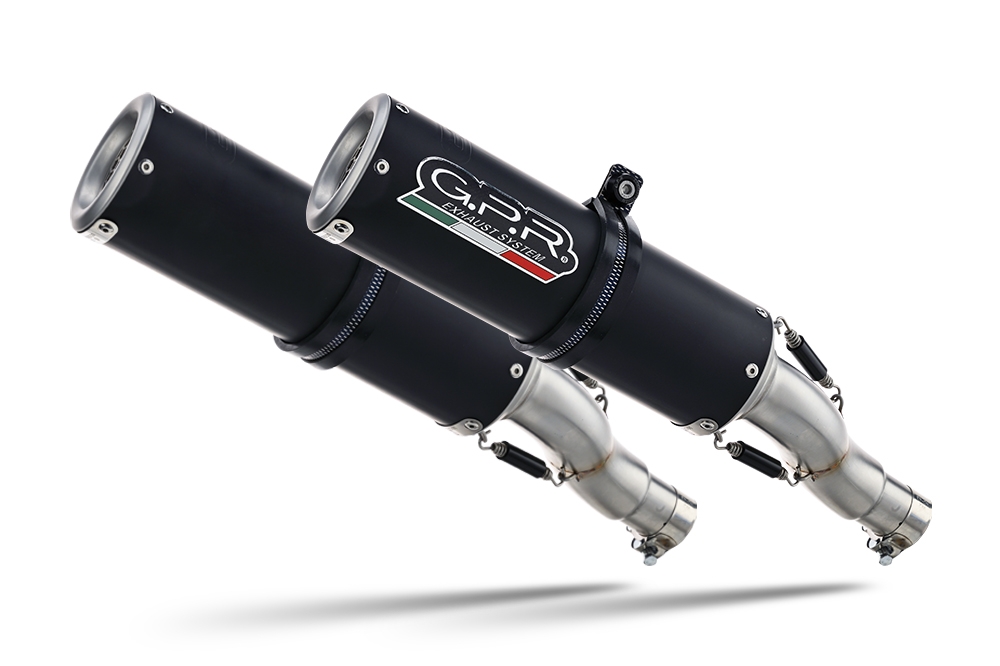 Esapament GPR compatibil cu Ducati Monster 796 2010 Evacuare cu dublă omologare legală, inclusiv db killer detașabile, coturi de legătură și catalizatori,M3 Black Titanium