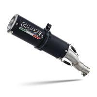 Exhaust compatible with Benelli 502 C 2019-2020, M3 Black Titanium, Homologated legal slip-on exhaust including removable db killer and link pipe