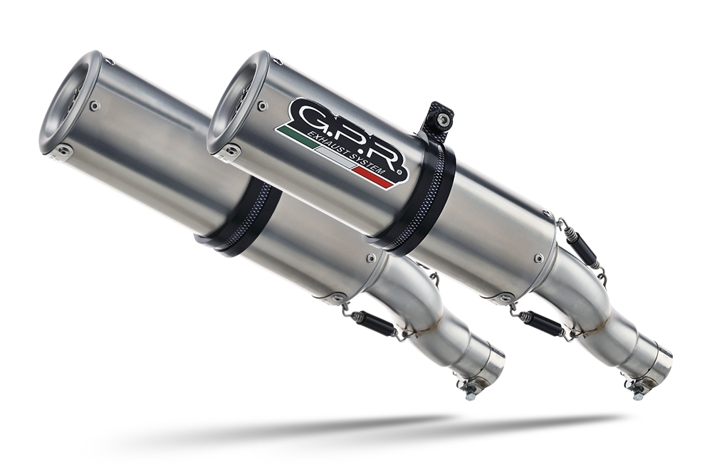 Esapament GPR compatibil cu Aprilia Shiver 900 2017 Evacuare cu dublă omologare legală, inclusiv db killers și coturi de legătură detașabile,M3 Inox 
