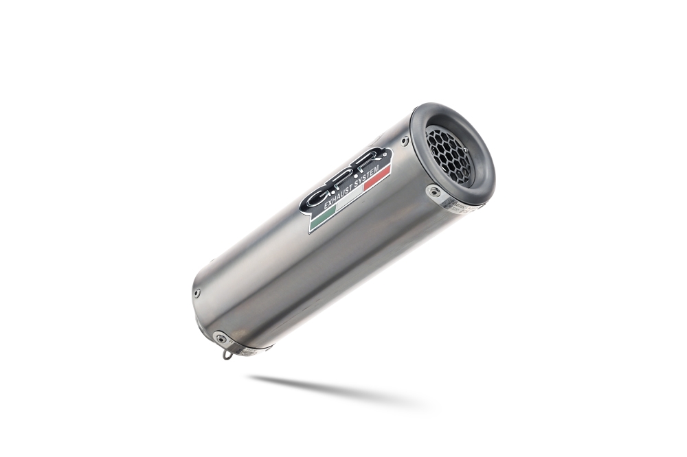 Esapament GPR compatibil cu Moto Guzzi V85 TT 2021 Evacuare slip-on omologata, inclusiv db killer detașabil și cot de legătură,M3 Titanium Natural