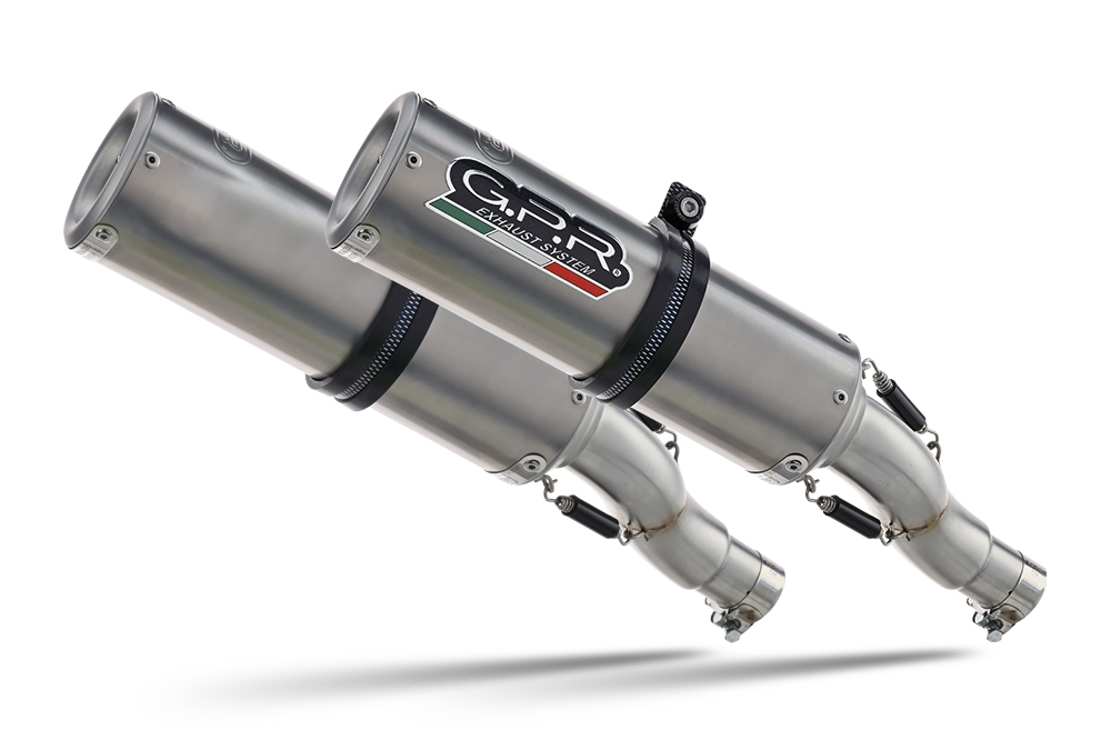 Exhaust compatible with Ducati 916 -SP -SPS -Racing -Senna 1994-1999, M3 Titanium Natural, Mid-full system exhaust with dual homologated and legal silencers, including removable db killer