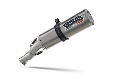 Esapament GPR compatibil cu Moto Guzzi V85 TT 2019 Evacuare slip-on omologata, inclusiv db killer detașabil și cot de legătură,M3 Titanium Natural