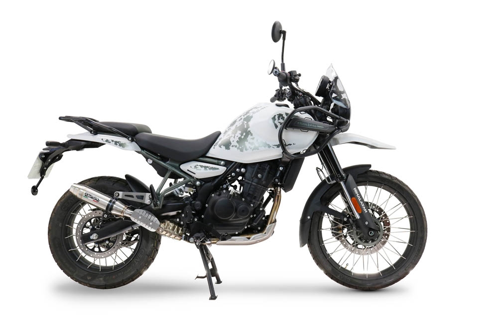 Esapament compatibil cu Royal Enfield Himalayan 450 2024 Evacuare slip-on omologata, inclusiv db killer detașabil și cot de legătură,Deeptone Inox