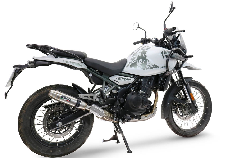 Esapament compatibil cu Royal Enfield Himalayan 450 2024 Evacuare slip-on omologata, inclusiv db killer detașabil și cot de legătură,Deeptone Inox