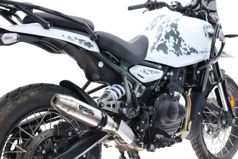 Esapament GPR compatibil cu Royal Enfield Himalayan 450  2024 Evacuare slip-on omologata, inclusiv db killer detașabil și cot de legătură,Deeptone Inox