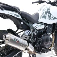 Esapament compatibil cuRoyal Enfield Himalayan 450 2024 Evacuare slip-on omologata, inclusiv db killer detașabil și conductă de legătură,Dune Triovale Titanio