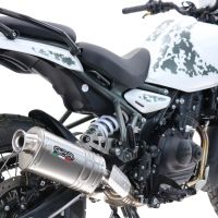 Esapament GPR compatibil cuRoyal Enfield Himalayan 450  2024 Evacuare slip-on omologata, inclusiv db killer detașabil și conductă de legătură,Dune Triovale Titanio