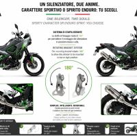 GPR exhaust compatible with Kawasaki KLE 500 2026-2027, Dune Triovale Titanio, Homologated legal slip-on exhaust including removable db killer and link pipe 