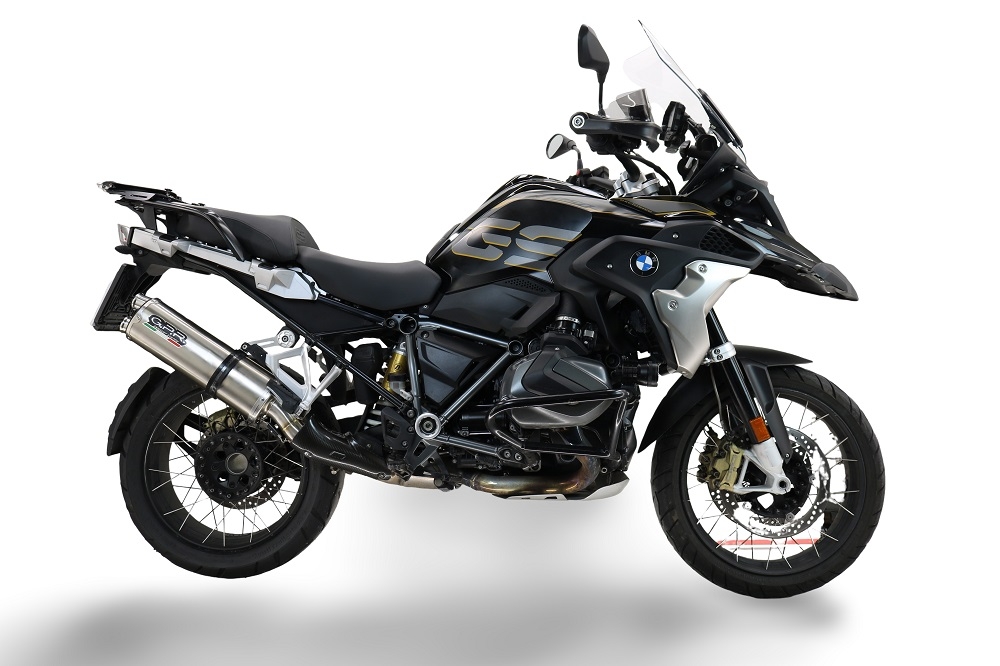 Esapament GPR compatibil cu Bmw R 1250 Gs -Adventure 2021 Evacuare slip-on omologata, inclusiv db killer detașabil și cot de legătură,Dual Poppy