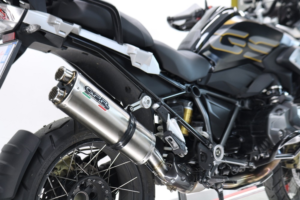 Esapament GPR compatibil cu Bmw R 1250 Gs -Adventure 2021 Evacuare slip-on omologata, inclusiv db killer detașabil și cot de legătură,Dual Poppy
