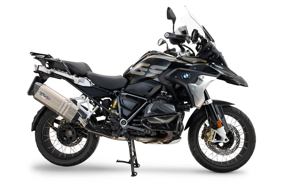 Esapament GPR compatibil cu Bmw R 1250 Gs -Adventure 2021 Evacuare slip-on omologata, inclusiv db killer detașabil și cot de legătură,Hyper Sonic Titanium