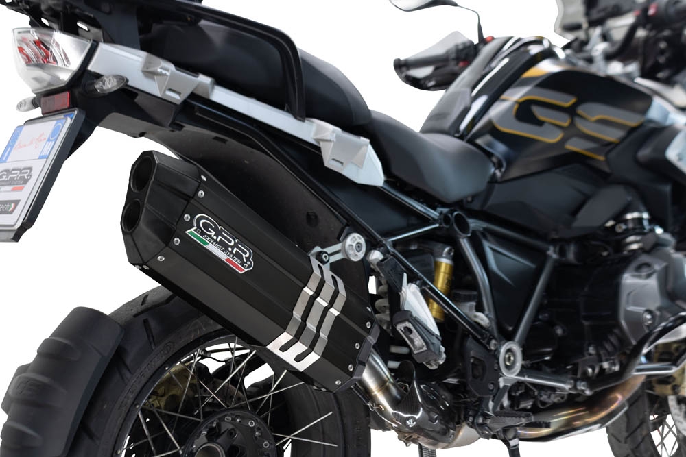 Esapament GPR compatibil cu Bmw R 1250 Gs -Adventure 2019 Evacuare slip-on omologata, inclusiv db killer detașabil și cot de legătură,Hyper Sonic Black Titanium