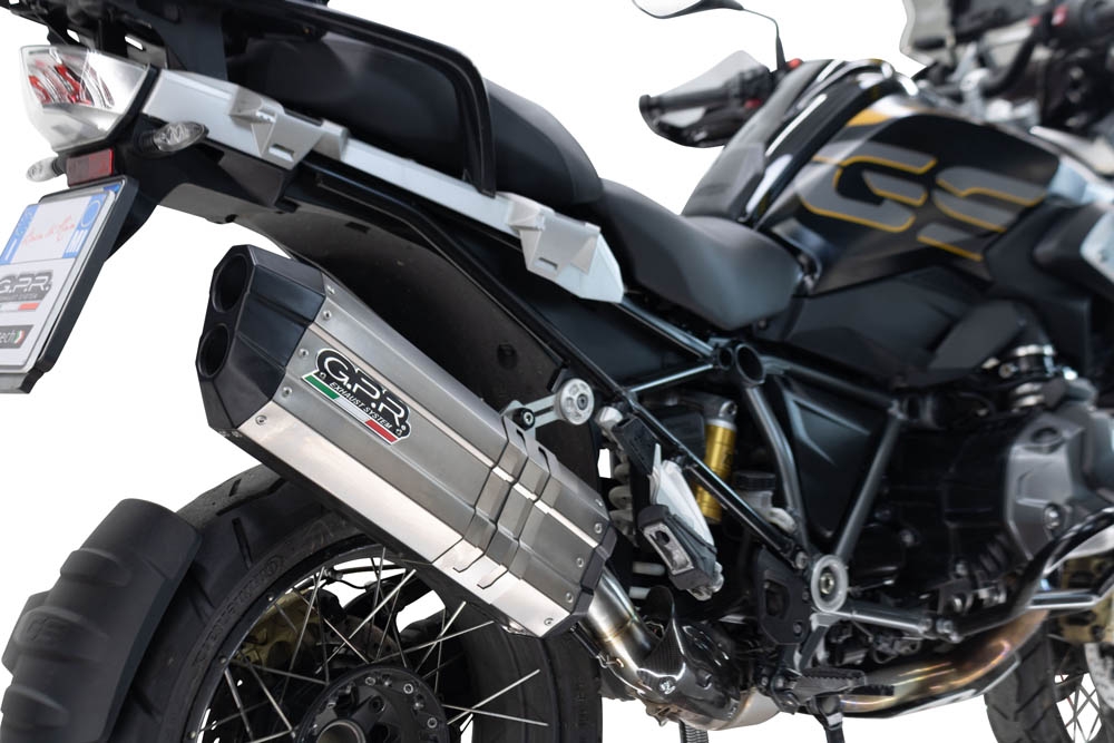 Esapament GPR compatibil cu Bmw R 1250 Gs -Adventure 2021 Evacuare slip-on omologata, inclusiv db killer detașabil și cot de legătură,Hyper Sonic Titanium