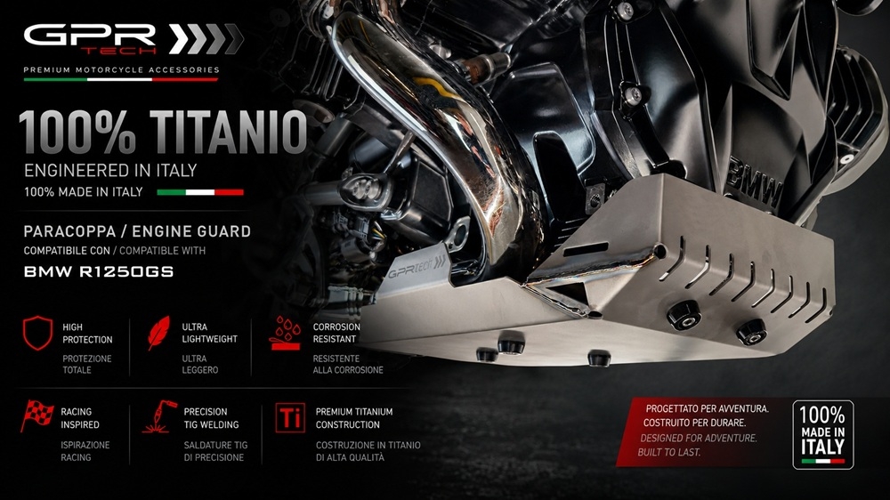 TECH ile uyumlu  Bmw R 1250 Gs Adventure 2021/2024 e5 Placă de protecție din titan 